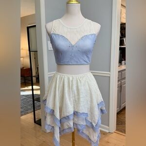 Blue and white lyrical costume